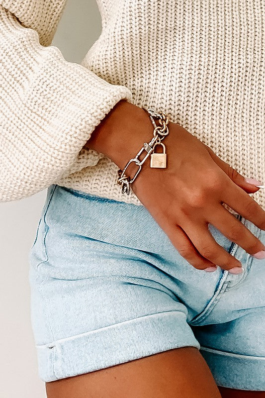 GOLD AND SILVER CHAIN BRACELET