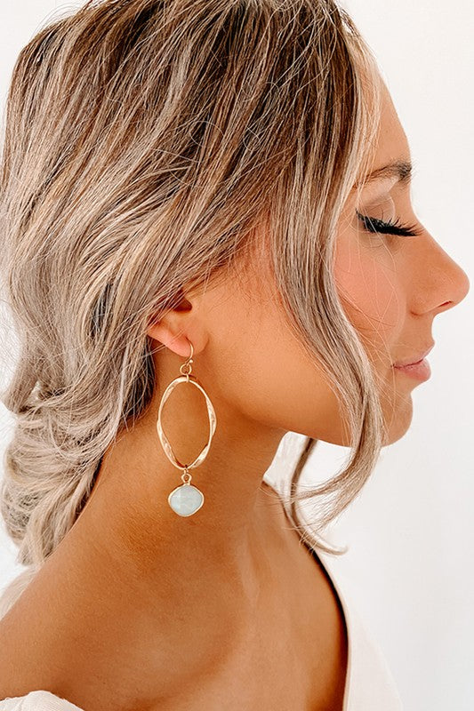 TWISTED HOOP WITH STONE EARRINGS