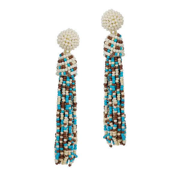 BEADED TASSEL EARRING