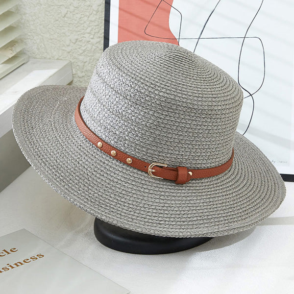 SOLID FEDORA HAT WITH BELT TRIM