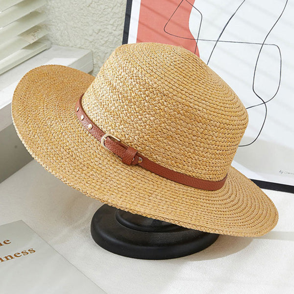 SOLID FEDORA HAT WITH BELT TRIM