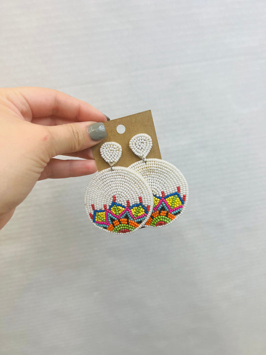 WHITE MULTI DESIGN EARRING