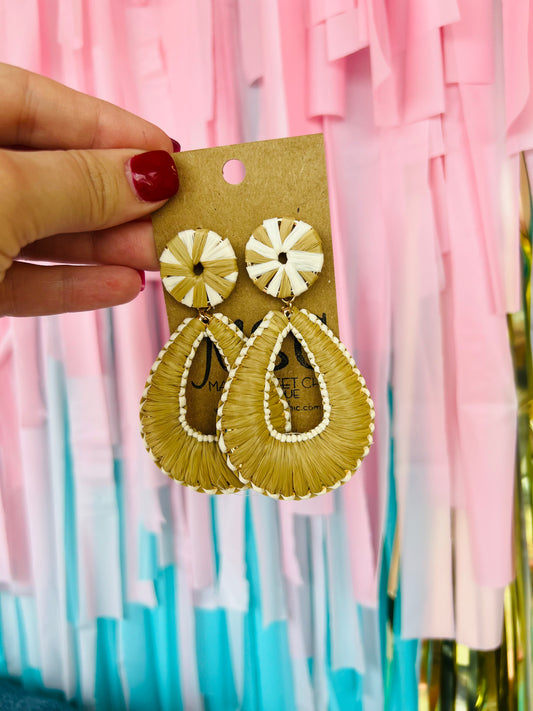 RAFFIA TEARDROP EARRINGS